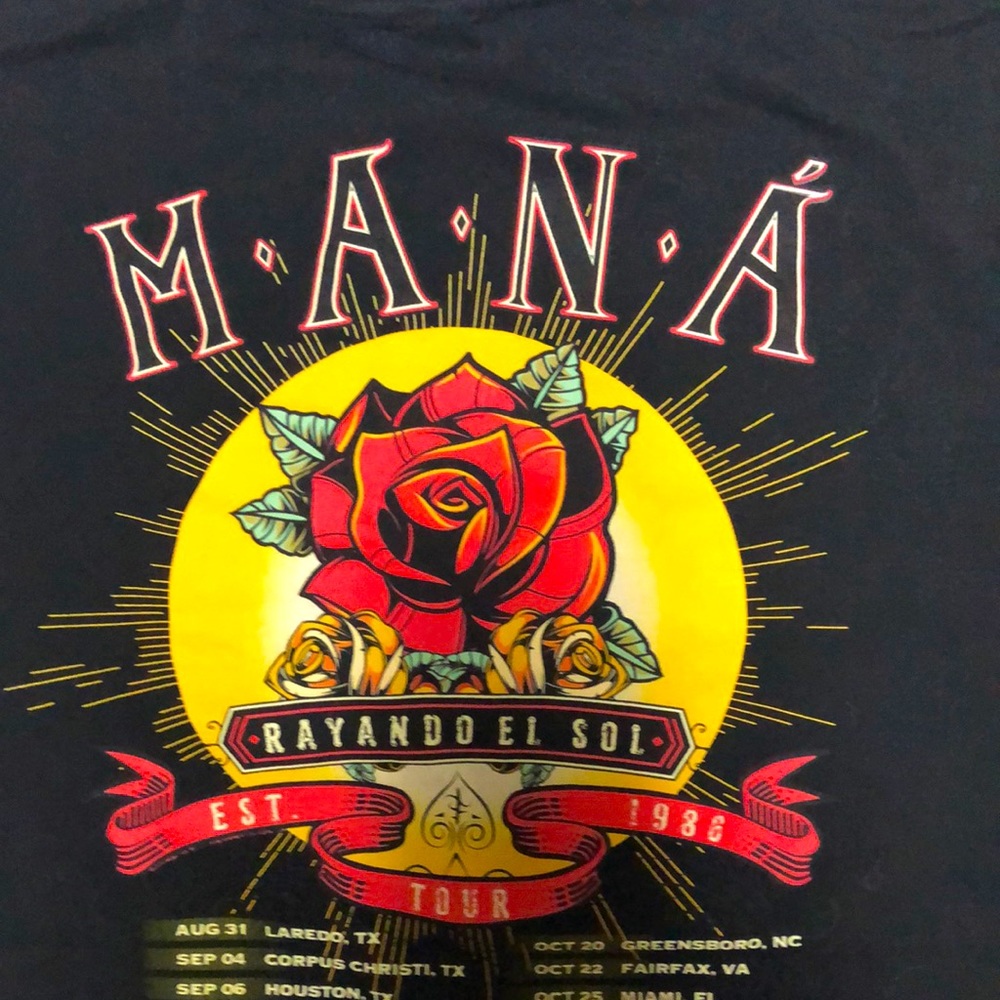 MANÁ “RAYANDO EL SOL TOUR” 1988 UNISEX T-SHIRT SIZE 2X - Picture 3 of 9